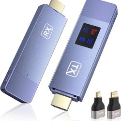 new Wireless HDMI Transmitter and Receiver, Plug and Play Portable 2.4G/5G Wireless HDMI Extender Kit, 4K Decode 1080P HD Output for Video and Audio S