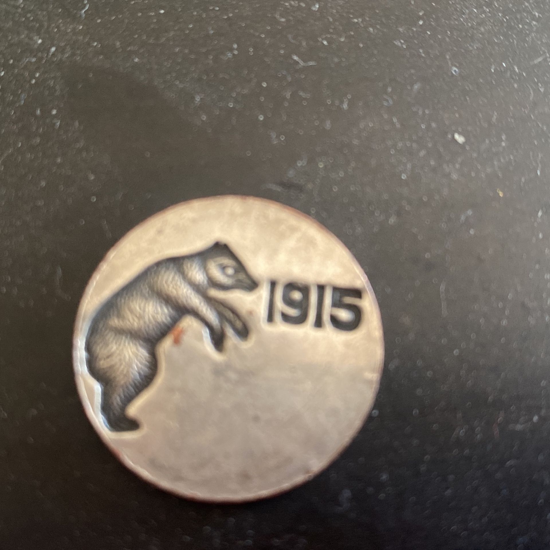 1915 Panama Pacific Exposition Old “naughty bear” spinner coin
