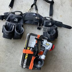 Roofing Nailer With A Box Of Nails And Carpenter Bag.  3 items Not Selling Separately. Price Is Firm. Cash Only. 