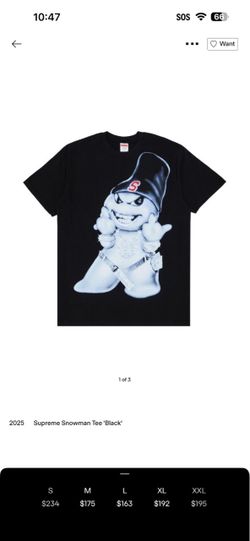 Supreme snowman tee size large
