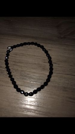 NEW “HANDMADE BLACK BRACELET” WITH CRYSTAL IN MIDDLE