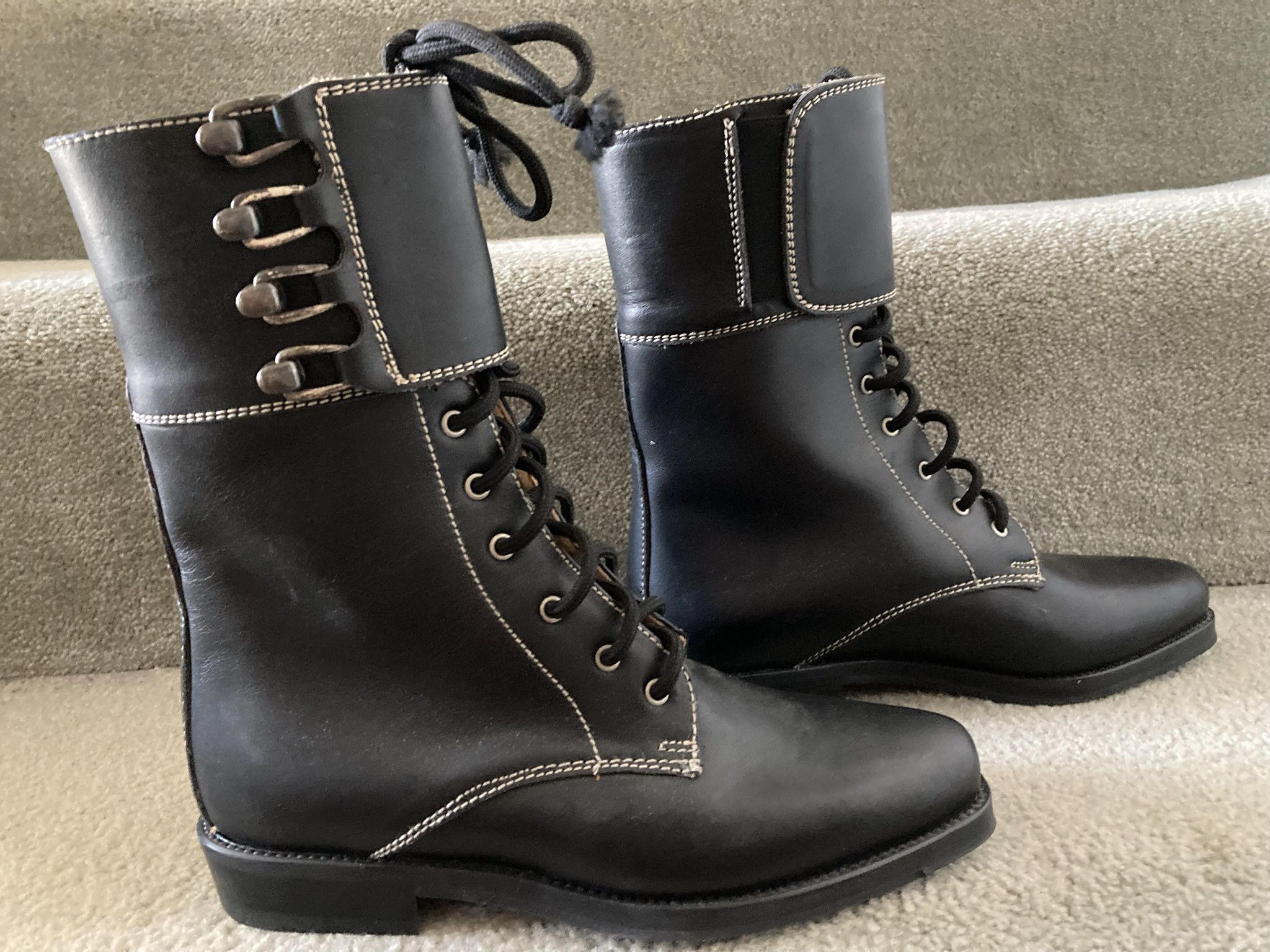 New Ladies Italian Black Boots Size 36 (EU)
