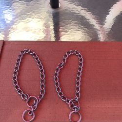 2 Thick Chain Dog Collars For Sale 19” Long Both Of Them