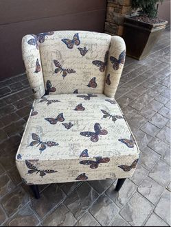 Butterfly Print Upholstered Accent Chair