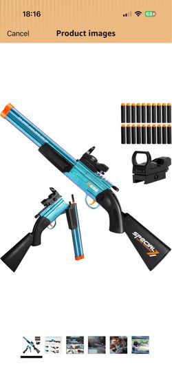 Toy Gun Double Barrel Shotgun Toy,with 20 Soft Bullet Darts, Toy Foam Blaster Foam Dart Blaster with Scope for Kids, Youth, Teen, Boys-Holiday for 8-1