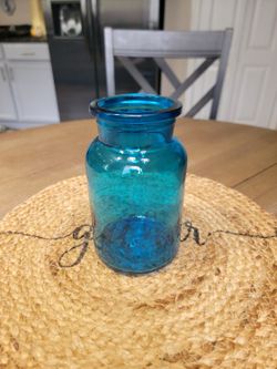 Blue Glass Jar Belgium
