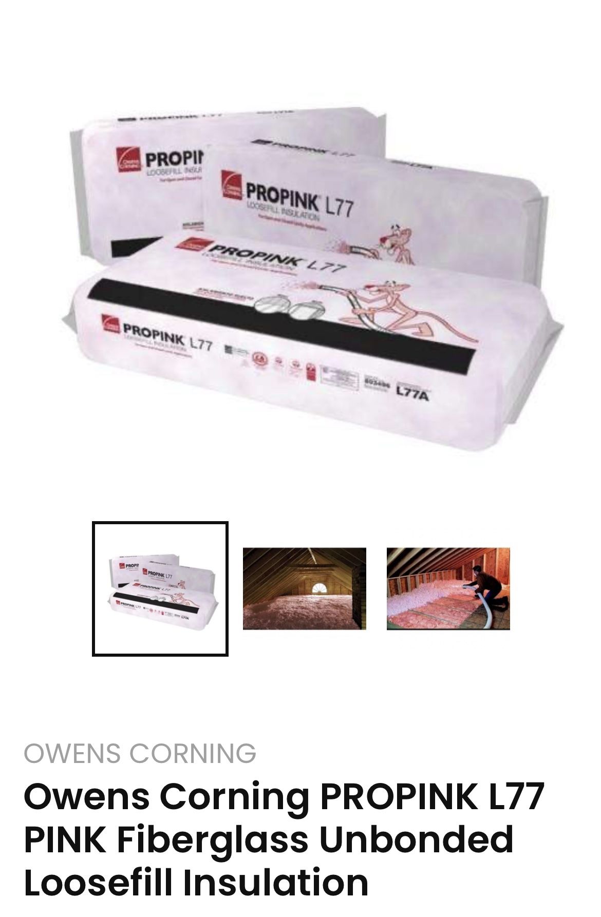 Owens corning , pro-pink fiberglass