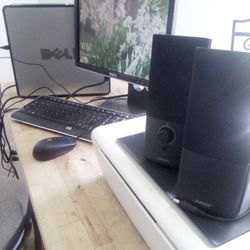 Dell Monitor And Tower, HP Printer, Bose Computer Speakers 