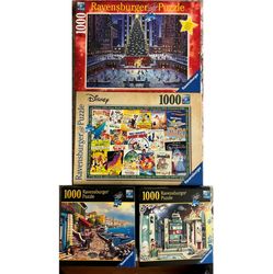 4 Ravensburger 1000-Piece Puzzles – Excellent Condition – $50 for All