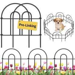 AMAGABELI GARDEN & HOME 35 Panels 18in(H)×50ft(L) Decorative Garden Fences and Borders for Dogs Garden Fencing Animal Barrier No Dig Rustproof Metal F