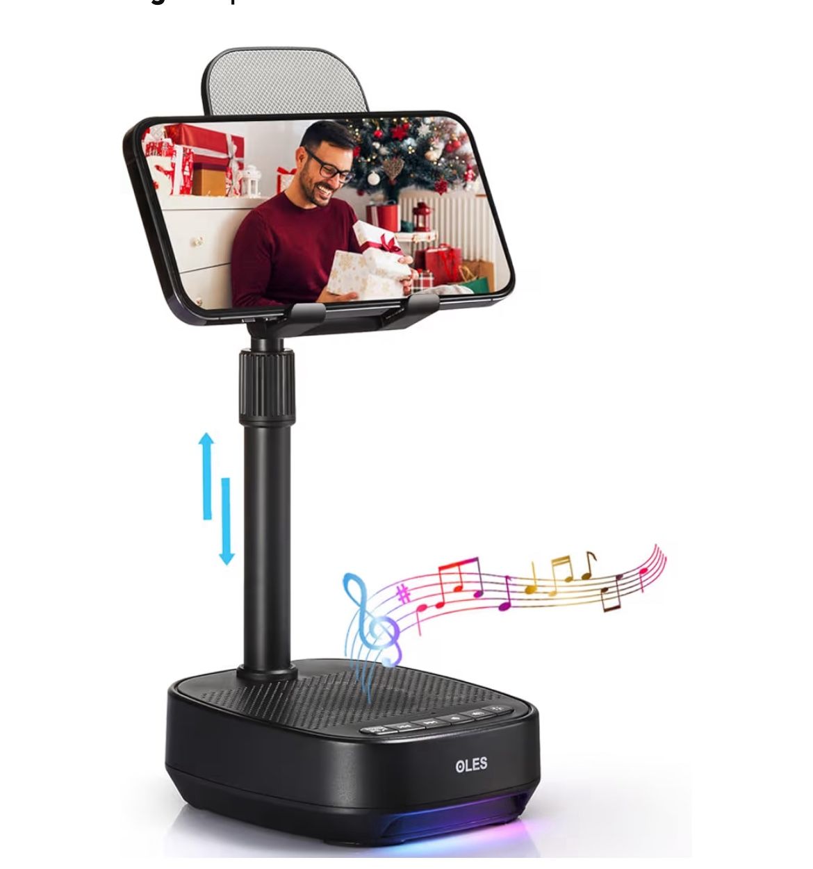 Adjustable Cell Phone Stand with Wireless Bluetooth Speaker,