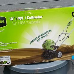 Greenworks 40V 10" Cordless Tiller / Cultivator, 4.0Ah Battery and Charger Included, Green

K9.
