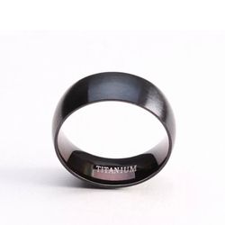 High Quality Black Titanium 8mm Statement Ring for Men w/ Matt Finish All Sizes