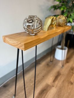 Solid Wood Console Table Hairpin Legs 40in New $120