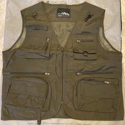 🔥Men's Tactical Utility Vest - Army Green - Size M - Multi Pocket Streetwear