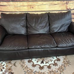 🟤 Dark Brown Leather Couch — $199.99 (Priced to Go Fast)