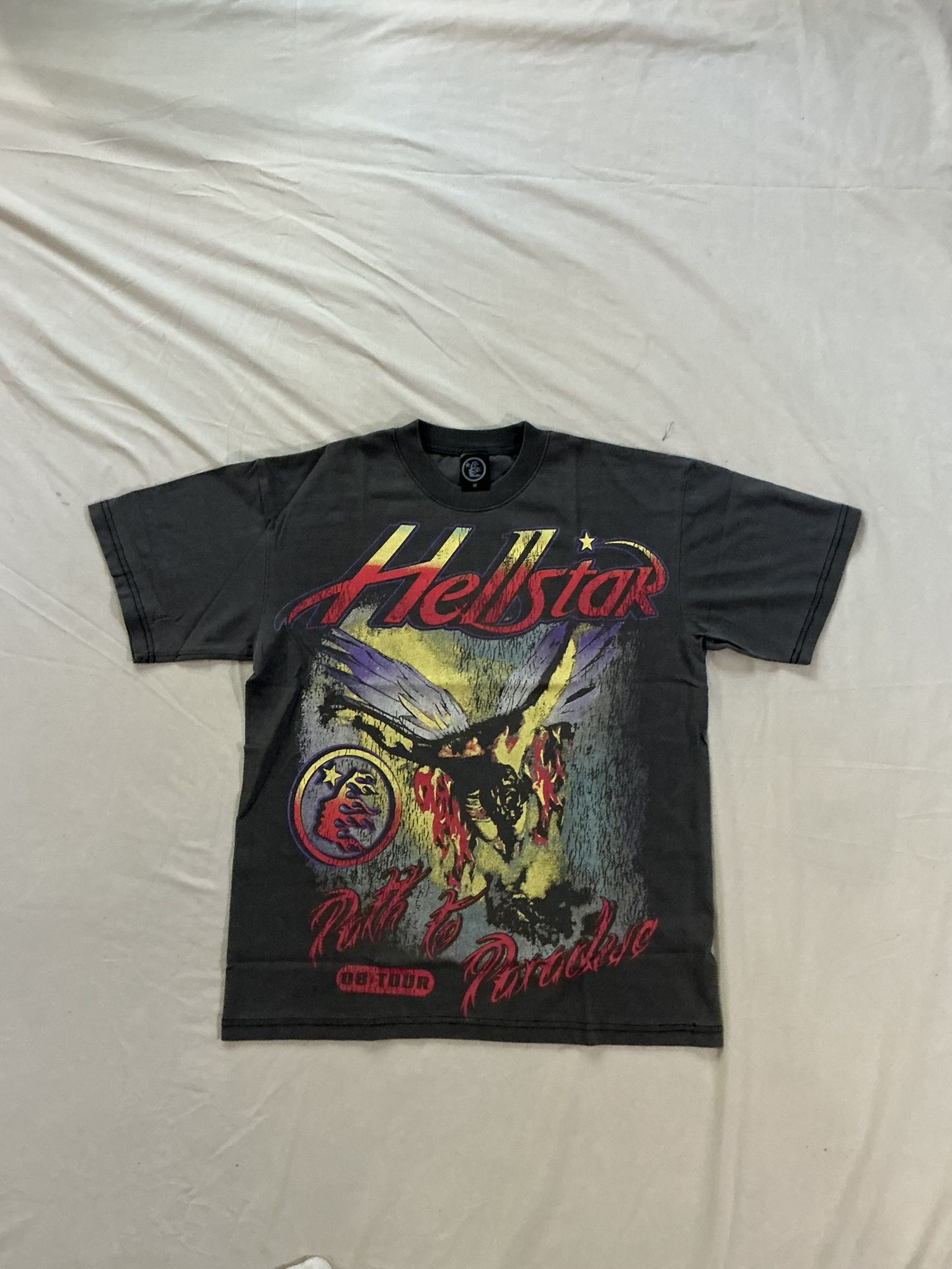 Black Faded Hellstar Moth T-Shirt NFC