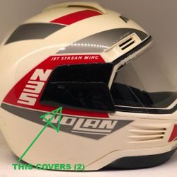 1987 NOLAN N35 Jet Stream Wing Helmet, side pivot covers.