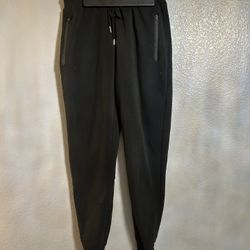 Men’s black jogger sweatpants with zipper pockets size medium