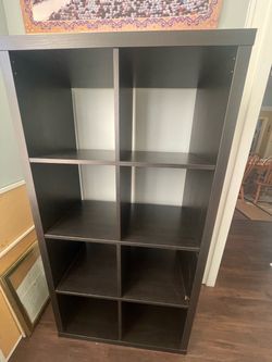 Dark Brown 8-Cube Storage Bookshelf