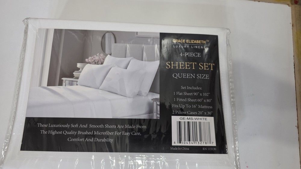 4pc Queen Sheet Set White