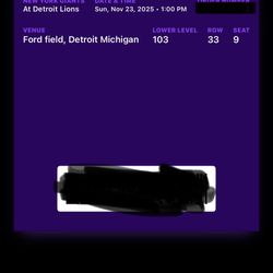 Lions vs Ny Giants ticket!