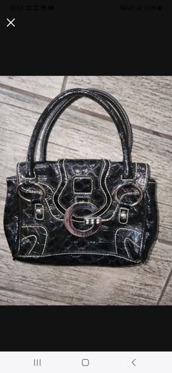 Guess Black Croc-Embossed Handbag