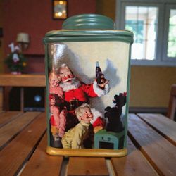 Coca-Cola Christmas Santa Clause Ceramic Canister 