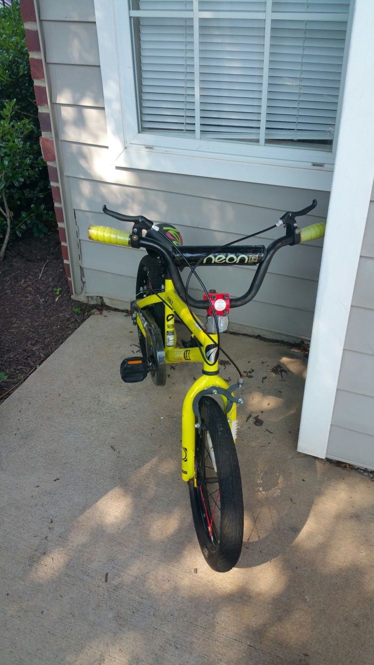 Yellow kids bike 14"