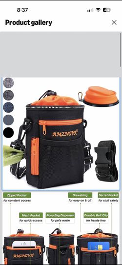 Dog Treat Bag Treatkit Dog Treat Pouch, Waist Clip On Crossbody Fanny Pack for Pet, Training Pouch with Shoulder Strap & Waist Belt for Walking Train
