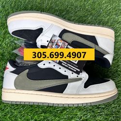 TRAVIS SCOTT NIKE AIR JORDAN 1 LOW RETRO OLIVE SNEAKERS SHOES MEN SIZE 7 8 8.5 9 9.5 10 11 12 A5