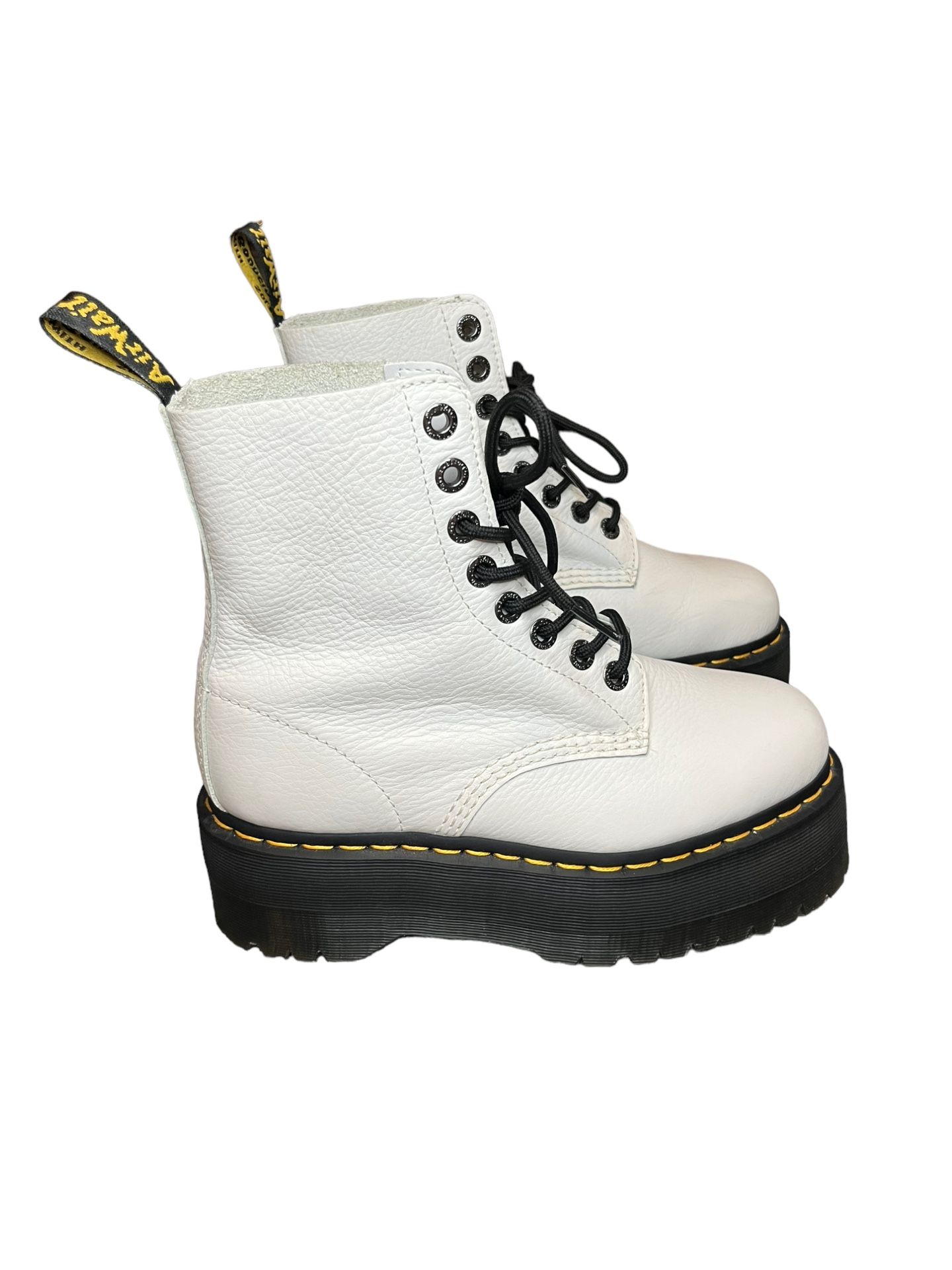 1460 Pascal Max Leather Platform Boots in White