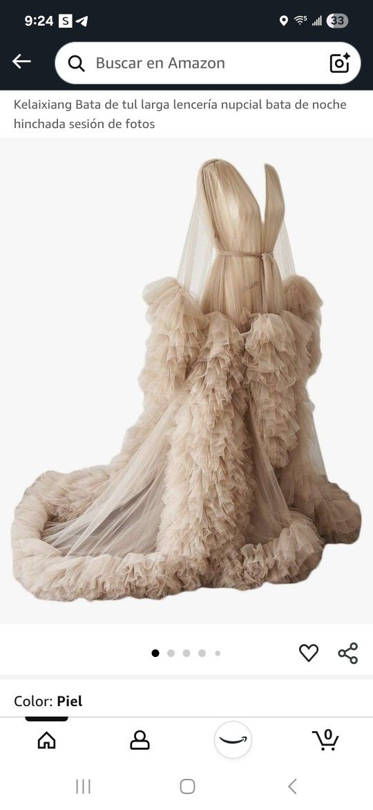 Kelaixiang Tulle Robe Long Lingerie - Size: Small