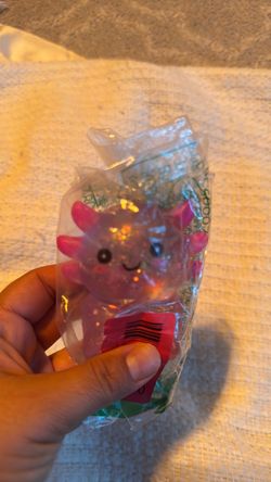Pink Glitter Axolotl Squishy Toy