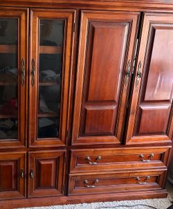 Large Wood Entertainment Center Wall Unit