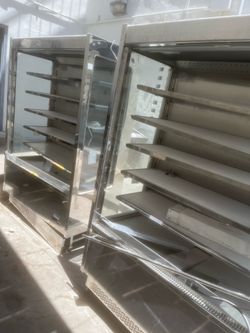 Restaurant coolers with shelves and lighting