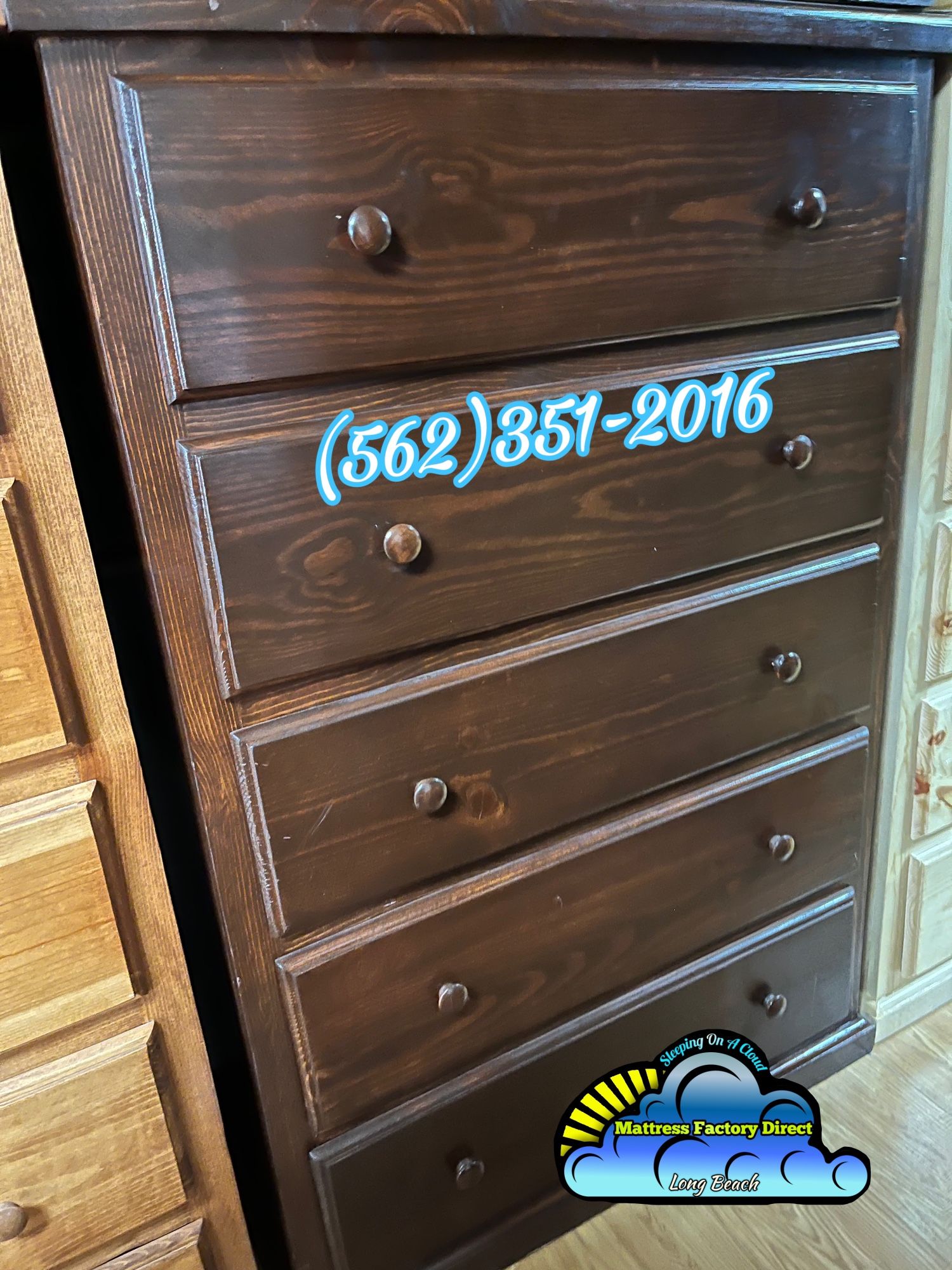Brown Jumbo 2 Knob Dresser Cajonera Comoda Nueva