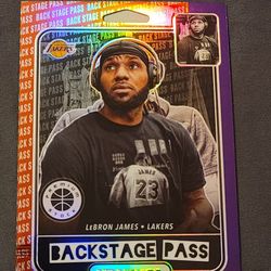 2019-20 Panini NBA Hoops Premium Stock Back Stage Pass Red LeBron James #7