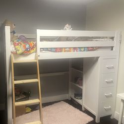 Kids Loft Bed Dania White