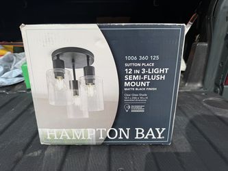 NEW Hampton Bay Sutton Place 14 in. 3-Light Matte Black Flush Mount