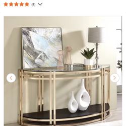 56 Inch Glass Top Console Table 