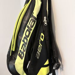 Babolat Pure Aero Backpack Black Yellow Rafa Nadal Tennis Sport Back Pack