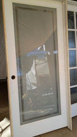 36x80 frozen glass right hand prehung