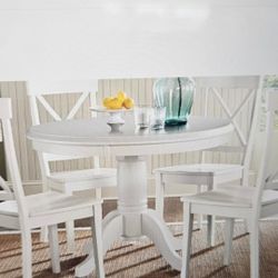 Dining Room Set 4 Chairs Wood White $200 OBO