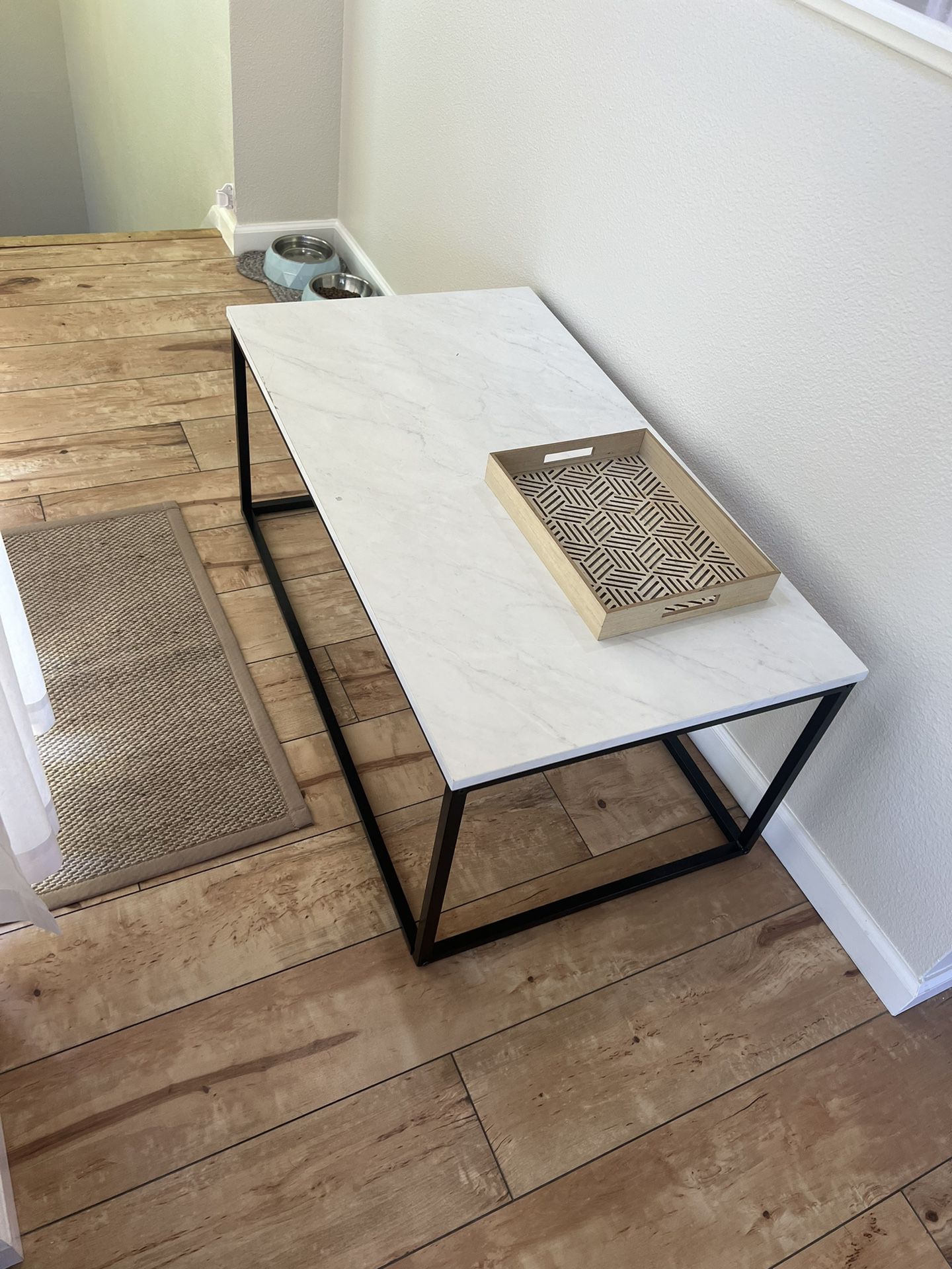 Faux White Marble Coffee Table
