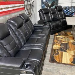 Brand New / Leather Sectional Couch/ Sofa Loveseat Recliner/ Black White Gray Brown/ Power Reclining Living Room Furniture Set/ Same Day Delivery 