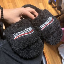 Balenciaga Fur Slides Size 7