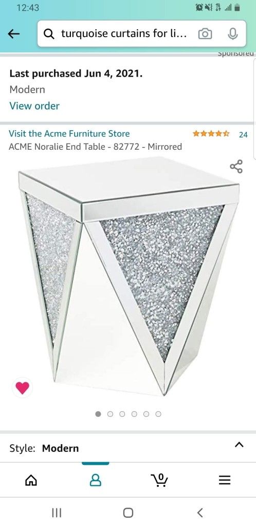 Diva's Delight: Mirrored Crushed Diamond End Table