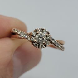 Rose Gold Engagment Ring Real Diamond
