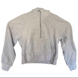 WYNNQUE Women’s Gray Half-Zip Cropped Hoodie Sweatshirt – Size M – NWT